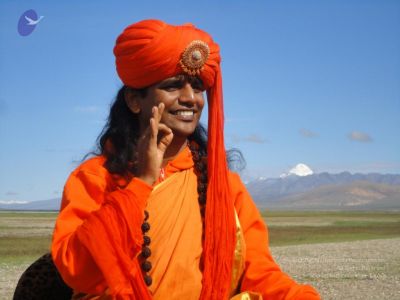 Swamiji and Kailash in the background CMP WM.jpg